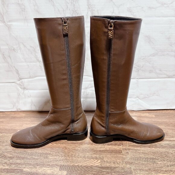 Stuart WEITZMAN GRACIE Tubo Knee High Riding Boots Brown Leather Womens US 5.5 - Picture 3 of 9